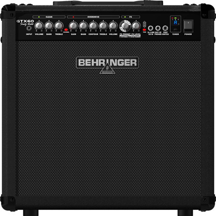 Behringer GTX60 - комбо для электр.гитар,ламп. каскад, процессор эффектов и встроен.тюнер,60 Вт,12"