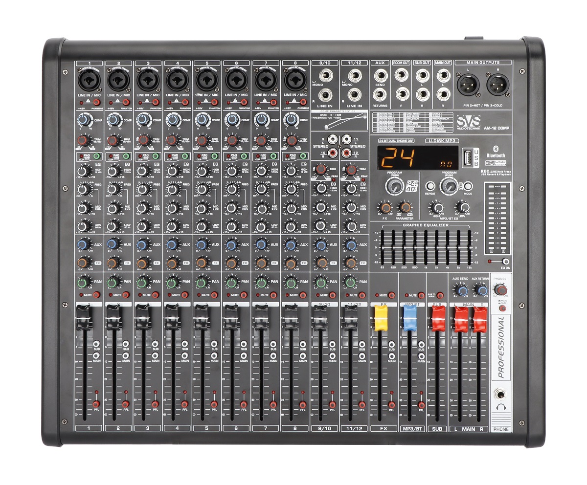 Купить SVS Audiotechnik mixers AM-12 COMP - Микшерный пульт аналоговый,  12-канальный, отличные цены на аналоговые микшерные пульты в Ростове-на-Дону  | Дон Мьюзик