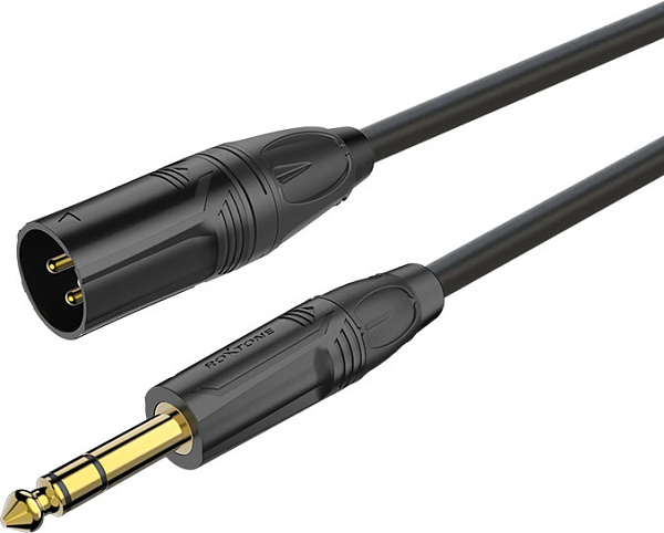 ROXTONE GMXJ260/10 - Микрофонный кабель MC010 (3P Male XLR Х 6.3mm jack-stereo), 10м