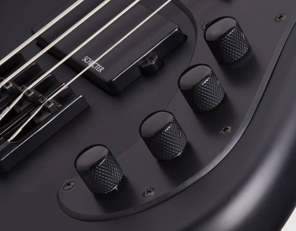 Бас-гитара SCHECTER [STILETTO STEALTH-4 SBK] бас-гитара 4-струнная, корпус: липа, гриф: клен, накладка: палисандр, 24 лада, цвет: Satin Black (SBK)