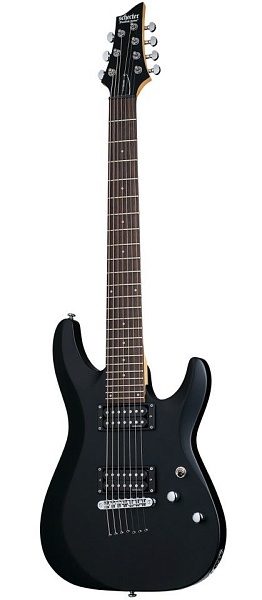 Электрогитара SCHECTER [C-7 DELUXE SBK] электрогитара 7-струнная, корпус: липа, гриф: клен, накладка: палисандр, 24 лада, цвет: Satin Black (SBK)