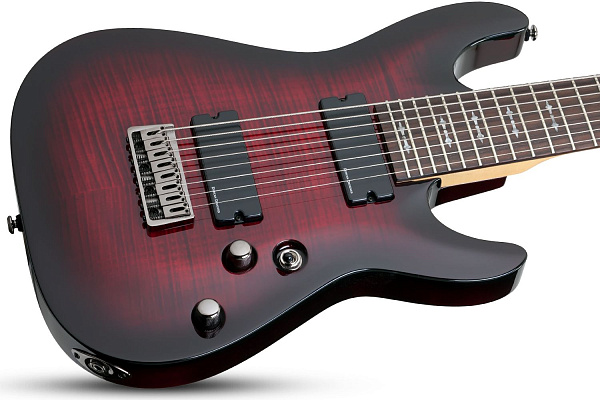 Электрогитара SCHECTER [DEMON-8  CRB] электрогитара 8-струнная, корпус: липа, гриф: клен, накладка: венге, 24 лада, цвет: Crimson Red Burst (CRB)