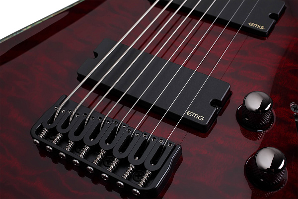 Электрогитара SCHECTER [HELLRAISER C-8 BCH] электрогитара 8-струнная, корпус: красное дерево, топ: волнистый клен, гриф: красное дерево, накладка: палиснадр, 24 лада, цвет: Black Cherry (BCH)