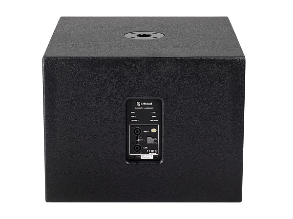Сабвуфер Intrend [ILS-S12] пассивный, корпусной. 12"НЧ, 35-150 Гц, SPL 125 дБ, 400 Вт, 8 Ом. Цвет чёрный, корпус дерево.