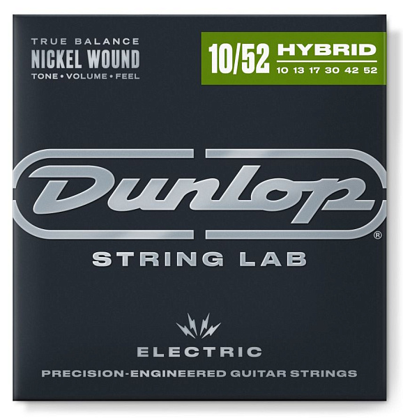 Dunlop DEN1052 -  Струны для электрогитары 10-52, Light/Heavy, никелированные