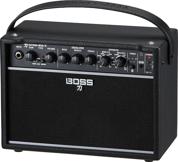Компактный гитарный усилитель BOSS [KTN-MINI X] BOSS Katana Mini X, 10 Вт, динамик 5", 3 канала усилителя (2 вариации), более 10 эффектов,  работа от аккумулятора