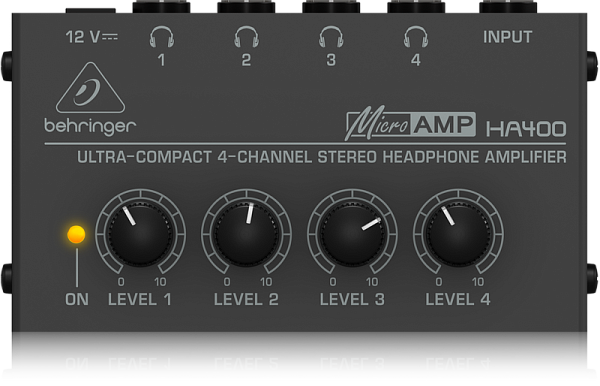 Behringer HA400 - миниатюрный 4-канальный усилитель для стереонаушников