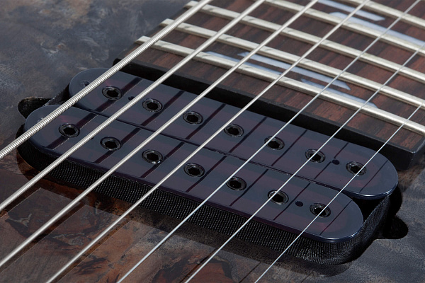 Электрогитара SCHECTER [OMEN ELITE-7 MS CHAR] электрогитара 7-струнная, мультимензур, корпус: красное дерево, топ: кап, гриф: клен, накладка: палисандр, 24 лада, цвет: Charcoal (CHAR)