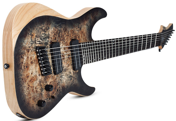 Электрогитара SCHECTER [REAPER-7 MULTI-SCALE CB] электрогитара 7-струнная, мультимензур, корпус: болотный ясень, топ: кап, гриф: клен, накладка: черное дерево, 24 лада, цвет: Satin Charcoal Burst (CB)