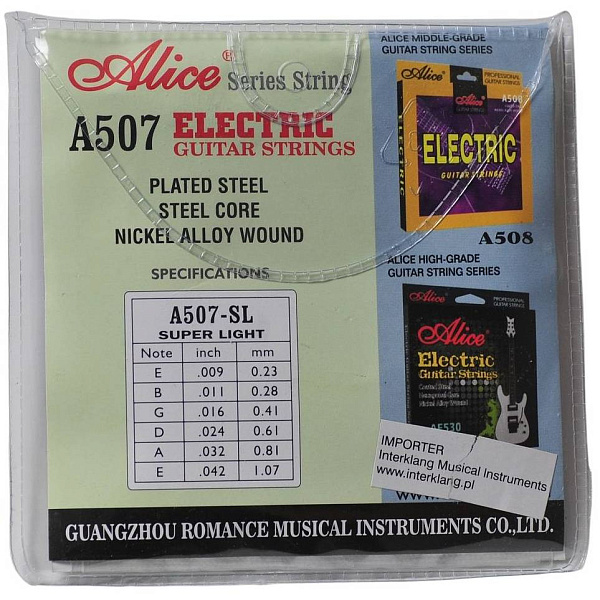 ALICE A507-SL - Струны для электрогитары 9-42