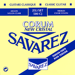 Savarez 500CJ NEW CRISTAL CORUM Струны для классической гитары сильного натяжения. 