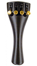 Wittner 918111G Ultra Струнодержатель для скрипки 4/4, углепластик, черный, позолоч. винты