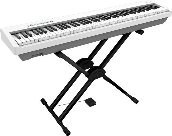 Компактное цифровое пианино ROLAND [FP-30X-WHB] (88 клавиш PHA-4 Standard), полифония 256 голосов, 56 тембров, Bluetooth Audio 3.0 и MIDI 4.0, технология SuperNATURAL Piano, 2 выхода для наушников, рекордер, вес 14,8 кг., белое.