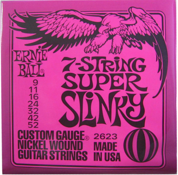 Ernie Ball P02623 - Струны для 7-струнной электрогитары (9-52).