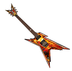 Dean RZRL EXPL Электрогитара левосторонняя типа "стелс", floyd rose, графика "взрыв", кейс.