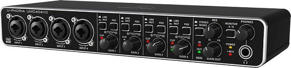 Behringer UMC404HD - Аудиоинтерфейс, USB/MIDI , 4 входа