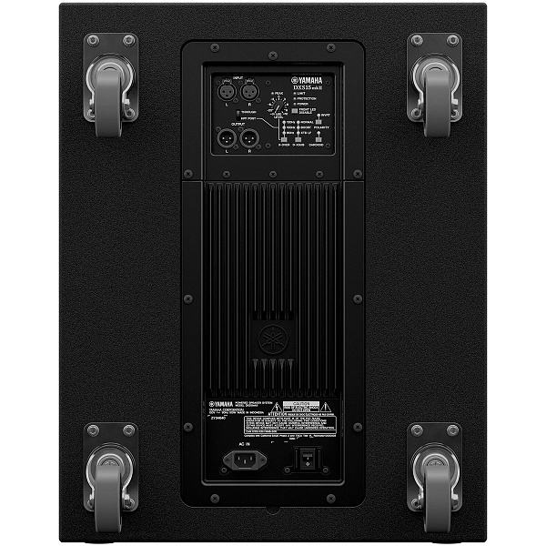 Сабвуфер Yamaha [DXS15MKII] активный, 15", 800W, 135dB, 40Hz~150Hz, вход XLR-3-31 x 2, сквозной выход 2 х XLR3-32 (параллельно с INPUT), гнездо 35мм, болты М20. Цвет: чёрный.