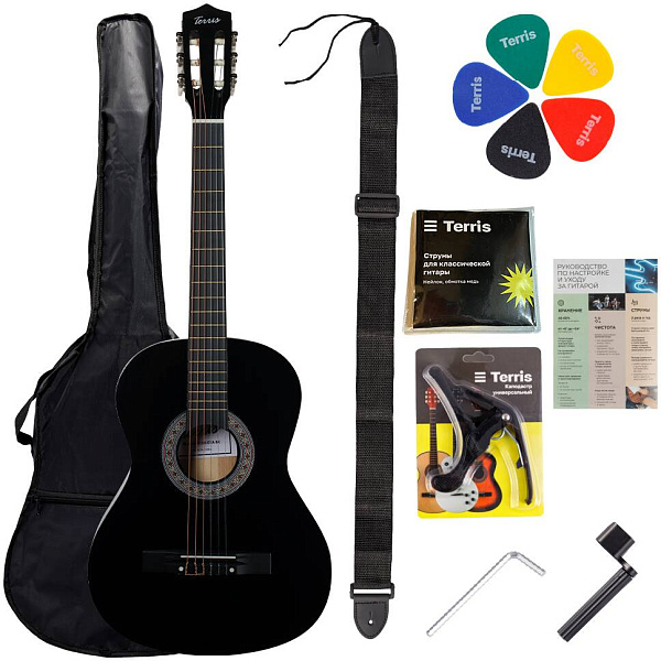 TERRIS TC-038 BK Starter Pack - Гитара классическая в наборе