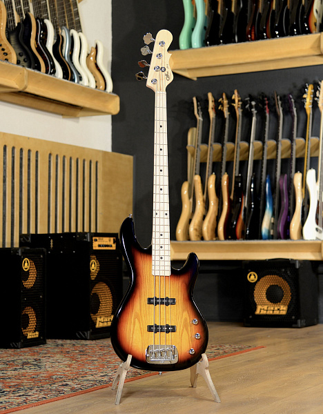 G&L Tribute JB-2 3-Tone Sunburst MP Ash/Poplar - Бас-гитара