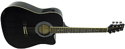 Martinez FAW-702 CEQ/B Электроакустическая гитара, цвет черный.