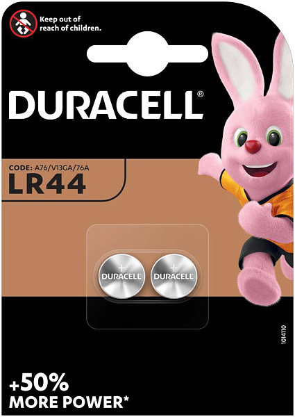 DURACELL LR44 уп 2 шт - Батарейка тип Таблетка