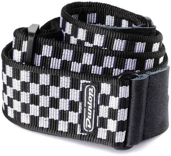 DUNLOP D3831BK DUNLOP CLASSIC BLACK/WHITE CHECK STRAP - Ремень для гитары