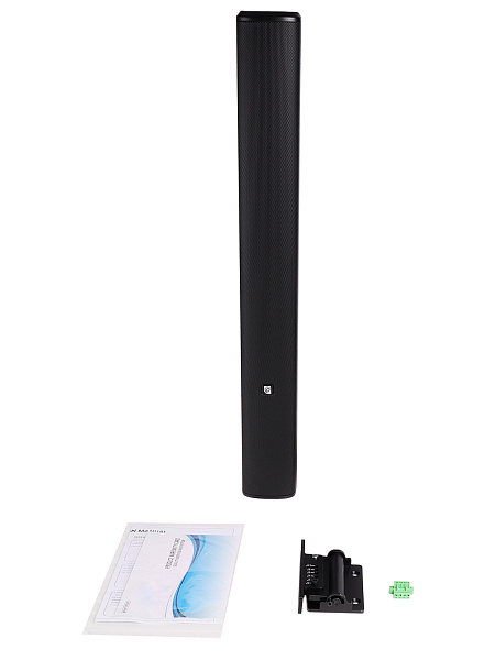 Звуковая колонна Intrend [ITSPK-CL425PD-B] активная 4x2,5", 60 Вт, вход DANTE, питание POE+, SPL 109dB, 106Hz~18kHz, 120°х20° (HхV), вес 3.4 кг, цвет черный, крепление в комплекте, (цена за 1шт., в упаковке 2 шт.)