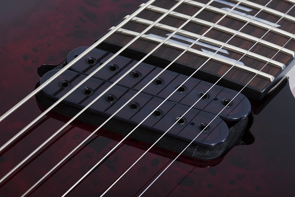 Электрогитара SCHECTER [OMEN ELITE-7 MS  BCHB] электрогитара 7-струнная, мультимензур, корпус: красное дерево, топ: кап, гриф: клен, накладка: палисандр, 24 лада, цвет: Black Cherry Burst (BCHB)