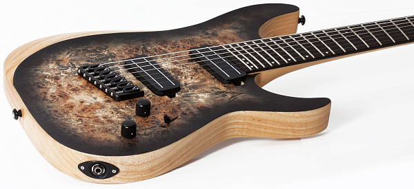 Электрогитара SCHECTER [REAPER-7 MULTI-SCALE CB] электрогитара 7-струнная, мультимензур, корпус: болотный ясень, топ: кап, гриф: клен, накладка: черное дерево, 24 лада, цвет: Satin Charcoal Burst (CB)