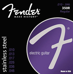 FENDER STRINGS NEW STAINLESS 350R STNLS STL BALL END 10-46, струны для электрогитары, стальные	