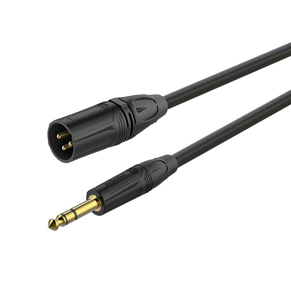 ROXTONE GMXJ260/6 Кабель микрофонный, MC010 6,5мм, 3P Male XLR 6.3mm JACK stereo, 6м