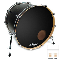 Evans BD22RB - 22'' EQ3 Resonant Black пластик для бас-барабана
