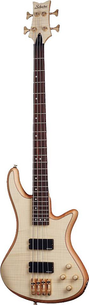 Бас-гитара SCHECTER [STILETTO CUSTOM-4 NAT] бас-гитара 4-струнная, корпус красное дерево, топ: волнистый клен, гриф: клен/орех, на болтах, накладка: палисандр, 24 лада, цвет Natural Satin (NAT)