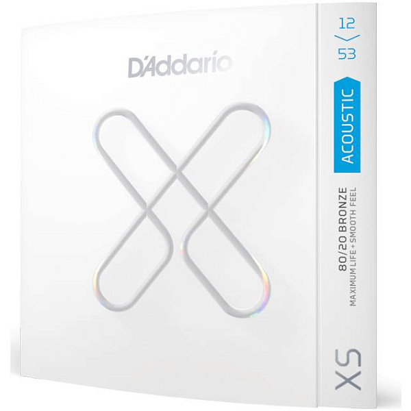 D'Addario XSABR 1253 - Струны для акустической гитары (12-53), Custom Light, серия XS