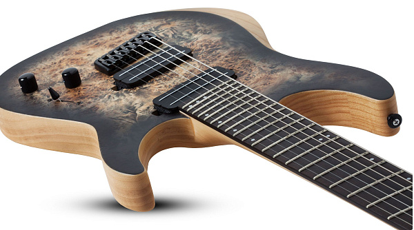 Электрогитара SCHECTER [REAPER-7 MULTI-SCALE CB] электрогитара 7-струнная, мультимензур, корпус: болотный ясень, топ: кап, гриф: клен, накладка: черное дерево, 24 лада, цвет: Satin Charcoal Burst (CB)