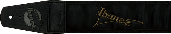 IBANEZ GST611LG-DK гитарный ремень с зеленым логотипом Ibanez, цвет черный