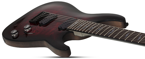 Электрогитара SCHECTER [OMEN ELITE-7 BCHB] электрогитара 7-струнная, корпус: красное дерево, топ: кап, гриф: клен, накладка: палисандр, 24 лада, цвет: Black Cherry Burst (BCHB)
