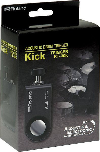 Триггер ROLAND [RT-30K] для бас-барабана, совместим с модулями V-Drums TD, TMC-6, SPD, HPD. Сенсорная система, вес 95 г, размеры 38х111х62 мм, выход jack 6,3 мм, кабель 3,5 м в комплекте.