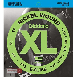 D`Addario EXL165XL/4 (45-105) NICKEL WOUND Струны для бас-гитары