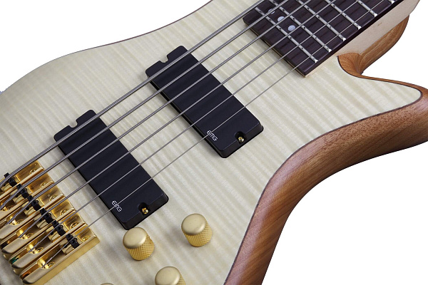 Бас-гитара SCHECTER [STILETTO CUSTOM-6 NAT] бас-гитара 6-струнная, корпус красное дерево, топ: волнистый клен, гриф: клен/орех, на болтах, накладка: палисандр, 24 лада, цвет Natural Satin (NAT)
