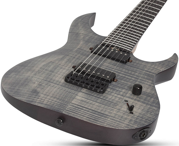 Электрогитара SCHECTER [SUNSET-7 EXTREME GRG] электрогитара 7-струнная, корпус: ньятон, топ: огненный клен, гриф: клен, накладка: черное дерево, 24 лада, цвет: Grey Ghost (GRG)