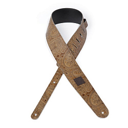 Planet Waves 25LP02 Paisley Кожаный ремень для гитары, желто-коричневый, "огурцы".