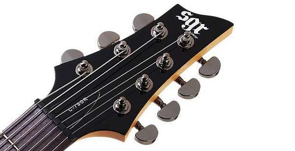 Электрогитара SCHECTER [C-7 SGR BY SCHECTER BLK] электрогитара 7-струнная, с чехлом, корпус: липа, гриф: клен, накладка: палисандр, 24 лада, цвет Black (BLK)