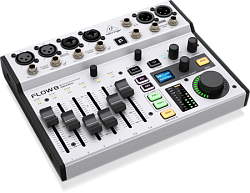 Behringer FLOW 8 - цифровой микшерный пульт, 4 TRS входа, 2 XLR входа, 2 XLR/TRS входа, USB порт