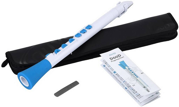NUVO Dood (White/Blue) блок-флейта DooD, строй С (до), материал - АБС-пластик,...