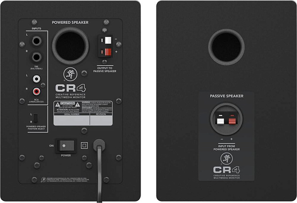 MACKIE CR4 пара студийных мониторов, мощность 50 Ватт, динамик 4`, цвет черный