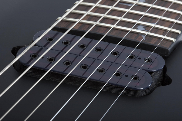 Электрогитара SCHECTER [DAMIEN-7 MS SBK] электрогитара 7-струнная, мультимензур, корпус: красное дерево, гриф: клен, накладка: палисандр, 24 лада, цвет: Satin Black (SBK)