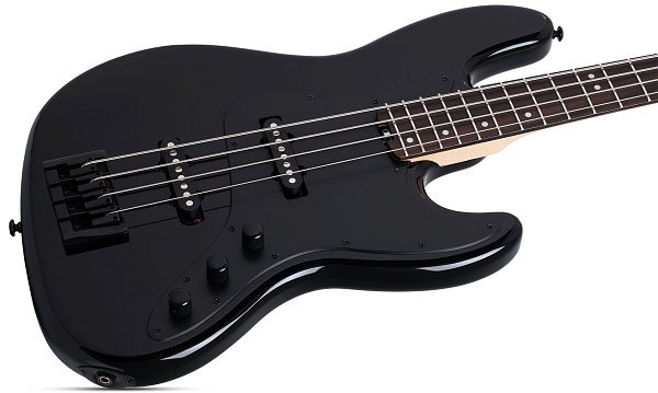 Бас-гитара SCHECTER [J-4 ROSEWOOD FB G.BLK ] бас-гитара 4-струнная, корпус: ольха, гриф: клен, накладка палисандр, на болтах, 21 лад, цвет: Gloss Black (G.BLK)