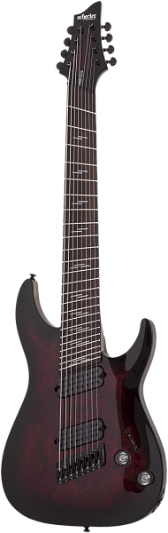 Электрогитара SCHECTER [OMEN ELITE-8 MS BCHB] электрогитара 8-струнная, мультимензур, корпус: красное дерево, топ: кап, гриф: клен, накладка: палисандр, 24 лада, цвет: Black Cherry Burst (BCHB)