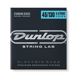 DUNLOP DBN45130 Комплект струн для 5-струнной бас-гитары, никелированные, Medium, 45-130